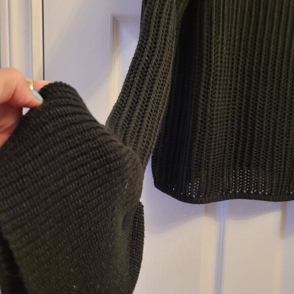 Lovers + Friends Black Knit Seater with Bell Sleeves - NWOT - Picture 3 of 8